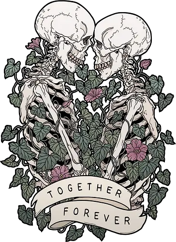 Together Forever - love, Skelett, skull