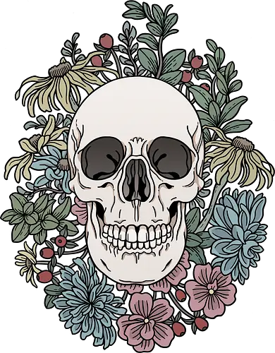 Skull & Flowers - skull