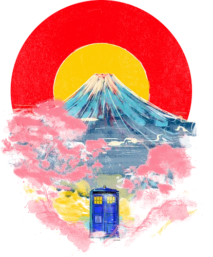 Blue box in Japan - Doctor, dr who, whovians, tardis, japan, mount fuji