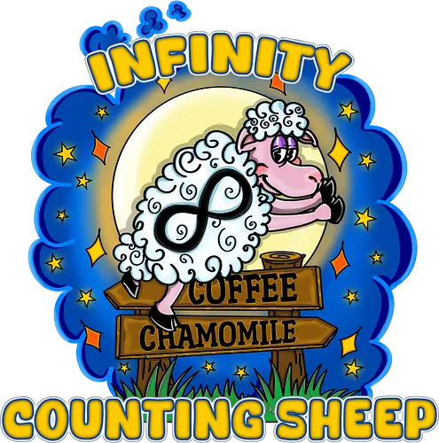 Infinity Counting Sheep (Unendliche Schäfchenzähler) - schlaflos, Schaf, Schäfchenzählen, Humor, vintage, Cartoon, süß, retro, Nachteulen, Witz, Schlafenszeit, Schlaflosigkeit, Schlaf-Humor, lustig, Entspannen, witzig, popkulturell, Parodie, verspielt, Einschlafen, counting sheep