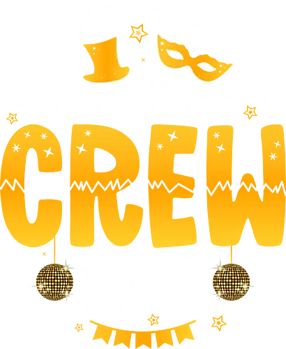 New Year Crew 2025 - new year, celebration, 2025, party, festive, mask, stars, confetti, disco balls