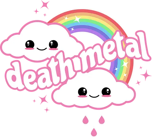 Death Metal Rainbow - death metal, rainbow, clouds, kawaii, death metal rainbow, cute, rain, funny