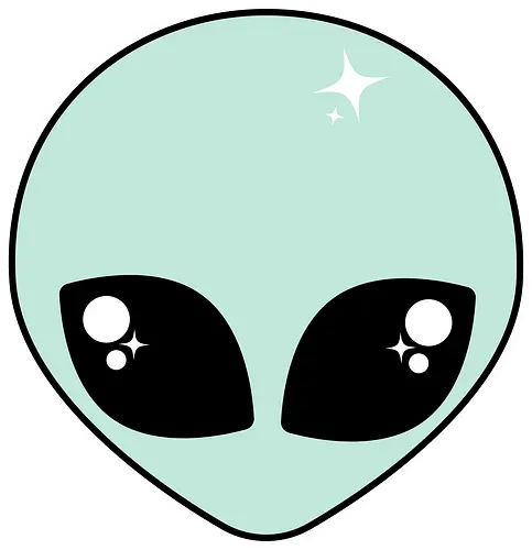 Alien - alien, kawaii, cute, alien head, adorable, pastel goth, pastel green, green, pastel goth alien, spooky cute