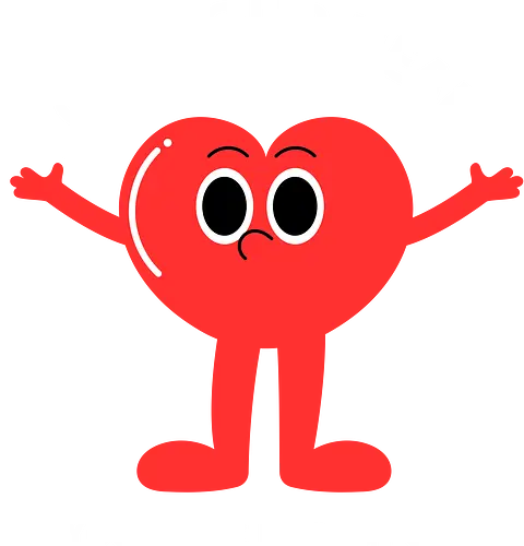 Love Your Heart It's Your Best Friend for Life - heart, cartoon, love, health, wellness, maroon, slogan, friendship, character, message