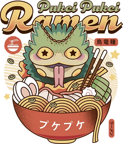 Pukei Pukei Ramen Vintage - pukei pukei, pukei, pukeipukei, bird, monster, bird wyvern, monster, hunting, world, wilds, game, gamer, gaming, gamers, video game, video games, beast, poison, paolumu, iceborne, palico, wyvern, bazelgeuse, rajang, kushala daora, ramen, noodles, ramen bowl, japan, japanese food