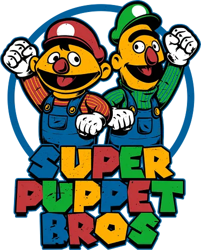 Puppet Bros Game - Puppets, Puppet, Tv Show, Video Games, Video Game, Game, Classic, Retro, Retro Vintage, Vintage, brother, brothers