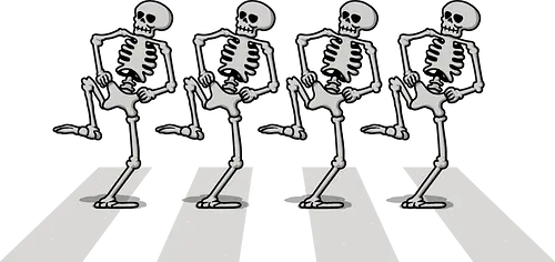 Bony Road! - the-skeleton-dance, silly-symphonies, public-domain, funny, dance, skull, nostalgia, retro, music, the-beatles