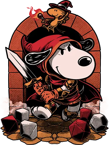 Beagle RPG Adventure - Beagle, Dog, Pet, Bird, Red, Knight, Warrior, Adventure, Fantasy, Black Mage, Wizard, Sorcery, Sorcerer, Sword And Sorcery, Rpg, Role-play, Role-playing, Pen and Paper, Dungeon Master, Dungeon, Fireball, D20, Tabletop, Tabletop Game, Dice