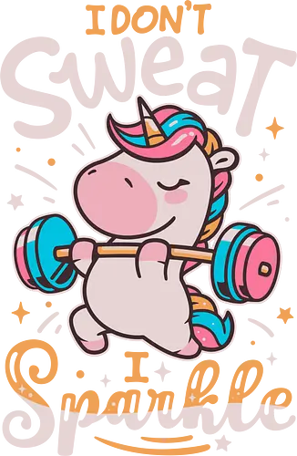 Unicorn Workout Mode - cute unicorn, workout, lifting weights, gym, workout motivation, sweat, funny, magical, strong, sparkle, bodybuilding