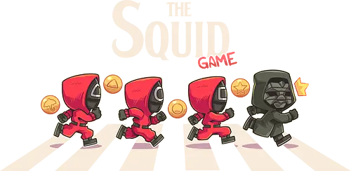 The Squid - kdrama, game, squid, korean, chibi, abbey road, road, mask, tv shows