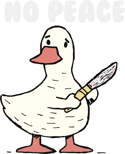 cartoon duck  - duck, cartoon, knife, cute, humorous, caption, unexpected, simple, design