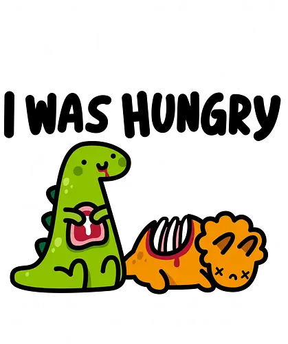 Sorry I was Hungry - dinosaur, jurassic, cute, kawaii, poop