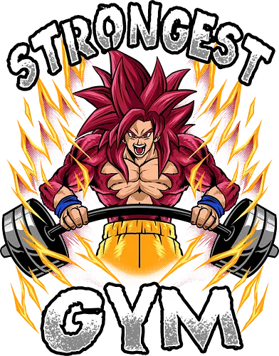 strongest gym  - anime, manga, songoku, gym, sport, gymnastics, Dragon, maniacs, parody, cool, kids, hero, saiyan, supersaiyan