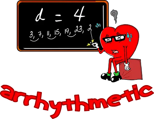 Arrhythmetic - Schule, Schüler, Bildungsdesign, Herz, Herzschlag, Klassenzimmer, lustiger Spruch, Geschenk für Lehrer, Zahlenthemen, Grundschule, Oberschule, süßes Design, witziges Geschenk, Lernspaß, Lehrerliebe, Schulgemeinschaft, Lehrer, Lehrer-Dankbarkeit, 100 Schultage, hundert Schultage, zurück zur Schule, Mathematik, Humor, Wortspiel, lustig