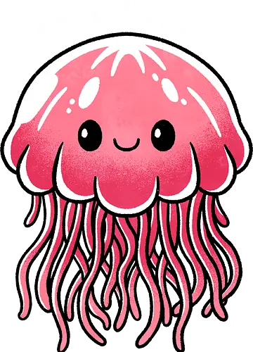 Don't be Jelly - jellyfish, jealous, ocean, marine life, underwater, sea creature, aquatic, tentacles, nature, colorful, sea, wildlife, illustration, art, whimsical