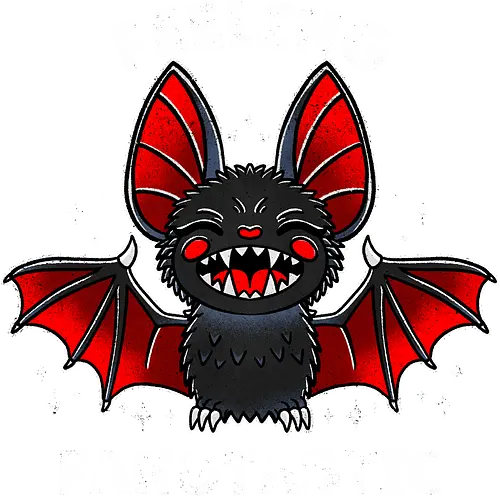 Feeling Fangtastic Bat - Fangtastic Bat, bat, fantasy, halloween, creature, mythical, fangs, spooky, illustration, dark, cute, whimsical, animal, gothic, night, vector