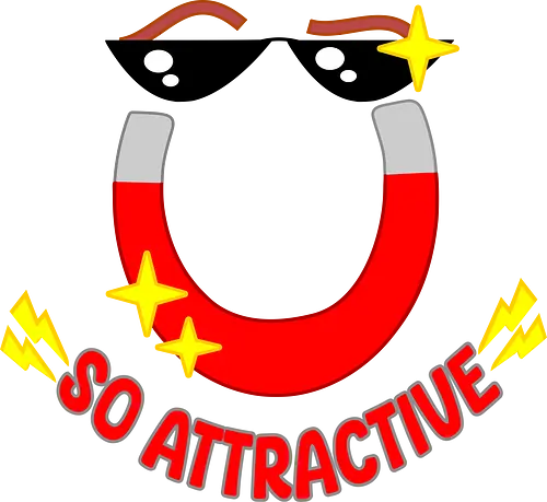 So Attractive (So Attraktiv) - Magnet, attraktiv, lustig, cool, Humor, Charme, skurril, witzig, Funkeln, Persönlichkeit, Retro, Design, Cartoon, glänzend, Stil, Wortspiel, Nerd, Geek, Originalität, einzigartig, attraktiv