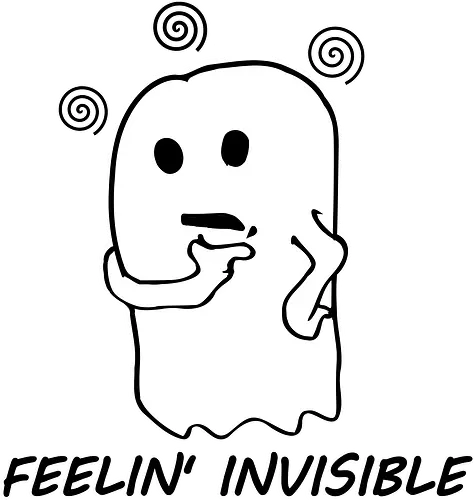 Feeling Invisible (Unsichtbar fühlen) - Geist, unsichtbar, süß, Cartoon, minimalistisch, emotional, nachdenklich, spooky, Gespenst, süßer Geist, einzigartig, verspielt, cute, kawaii, niedlich, charmant, gruselig, Gefühle, lustig, relatable, Halloween, Spuk