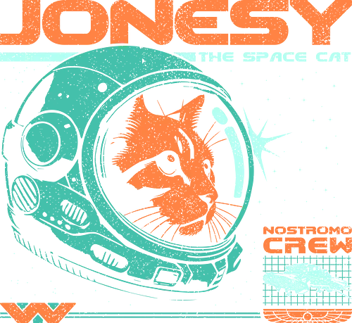 Jonesy The Space Cat - jonesy, 80s, 80s movies, alien, aliens, cat, cult movies, nostromo, retro, ripley, science fiction, scifi, space, vintage, weyland yutani