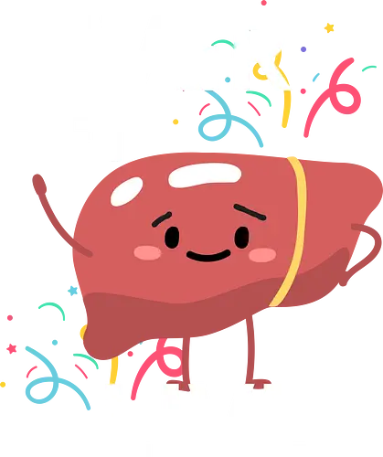 Liver let live - anatomy, celebration, liver, cartoon, cute, confetti, colorful, text, humor, organ