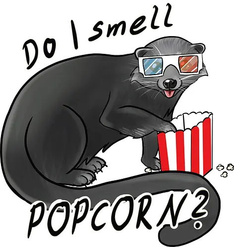 Binturong, Popcorn - binturong, popcorn, kino, 3d brille