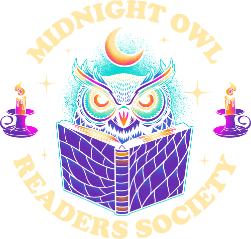 Midnight Owl Readers Society - books, bibliophile, bird, book lover, book nerd, bookish, bookworm, library, literature, night owl, owl, owl artwork, reader, reading, secret society