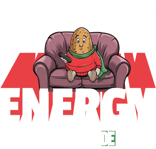 I'm not a couch potato, I'm just on energy saving mode - cartoon, potato, couch, humor, text, lazy, slogan, comfortable, energy, character