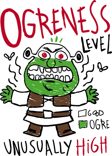 Ogreness Level - ogre, Monster, cute, kids, children, level, demonigote