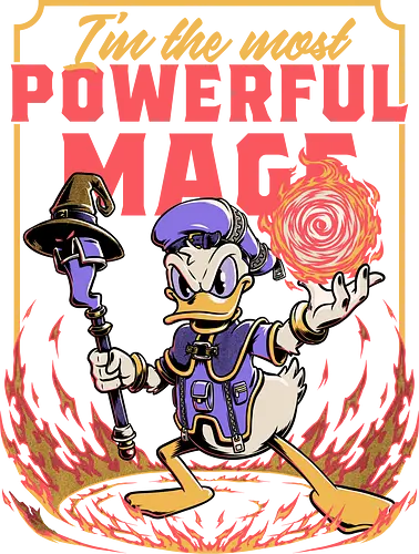 Powerful Duck Mage - rpg, duck, donald duck, walt disney, mage, black mage, dark mage, dark magic, wizard, sorcerer, sorcery, magical, ritual, fantasy, adventure, video game, video games, Kingdom, wizard, fireball, powerful, fire, fun, funny