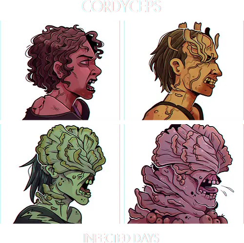 Cordyceps- Infected Days - tlou, cordyceps, infecteds, gorillaz, music, songs, demon days, zombies, ellie, joel, gamer, music lover, parody, rock, rock and roll, mushroom