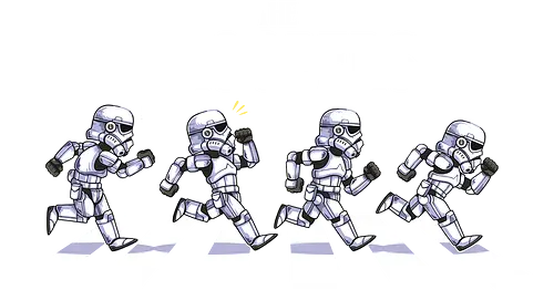 The Troopers - troopers, abbey road, road, beatles, Space Opera, clones, Villain, parody, humor, feer, douglas feer