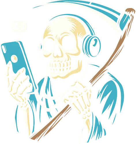 One less follower - skull, funny, humor, death, followers