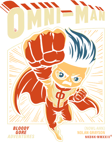 Omni Man Chibi - omni man, invincible, mark grayson, viltrumite, viltrum, atom eve, cartoon, anime, superheros, animated, chibi, nerd, geek, comic superhero, super villain, classic comic, comic magazine, comics, cute, japan, kawaii, villain, 70s, manga