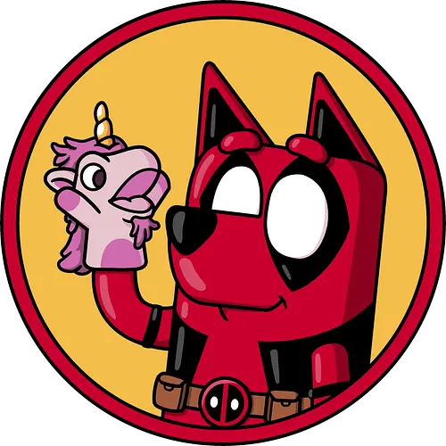 Dadpool! - Antihero, bluey, dad, fathers-day, father, funny, unicorse, unicorn, mashup