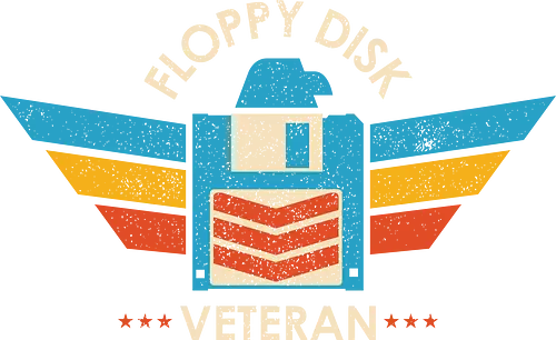 Floppy Disk Veteran - Expert in the Old School of Storage - 80s, 90s, computer, developer, floppy disk, gamer, geek, nerd, never forget, nostalgia, old school, programmer, retro, technology, vintage