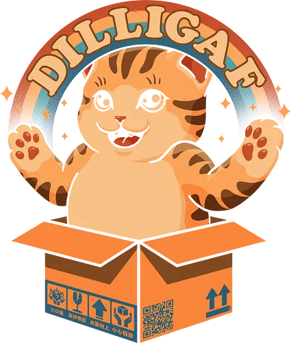 DILLIGAF - dilligaf, idgaf, I don't care, cute cat, kawaii, bored cat, introvert, mind your business, sarcasm, anti human, hate morning, anti social, funny, memes, internet meme, parody, humor, hilarious, vintage colors, retro style, hate poeple