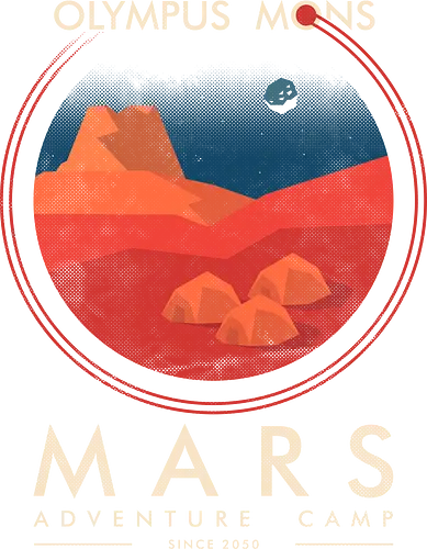 Mars adventure camp  - space, camp, cosmos, expedition, mars, minimalist, moon, planets, rbrow, scifi, spaceship, stars, tourism, tp loves, travel, universe