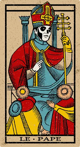 Le Pape Emeritus Tarot Card - ghost, clergy, dark, goth, halloween, heavy metal, macabre, metal, music, papa, satanic, swedish, tarot, tarot card, rock band