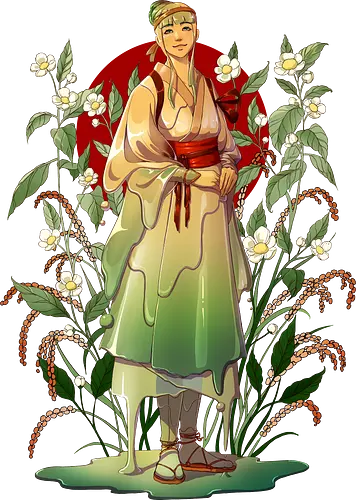 Genmaicha - Roasted Rice Tea - tee, genmaicha, grüner tee, grüntee, slime girl, character