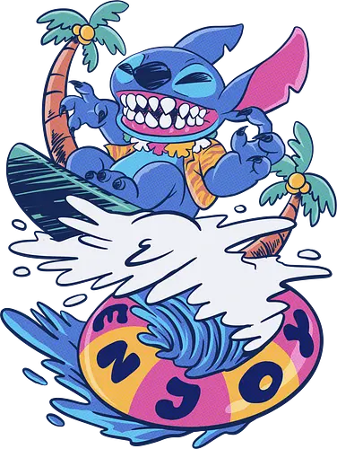 enjoy your wave - alien, coffee, aloha, monster, experiment, music, floral, ornament, flower, surfer, vintage, movie, cartoon, kids, drawing, wave, vacation, holiday