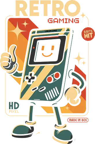 Retro Gaming Vibes - 80er, 80er, Ästhetik, Arcade, cool, lustig, Gameboy, Gaming, Geek, Illustration, Old School, Retro, Retro-Gaming, Videospiele, lm2kone