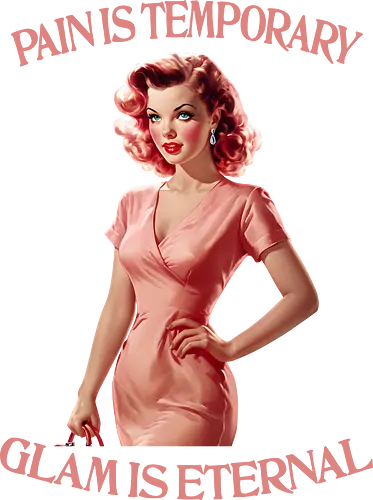 Glam is Eternal - pain is temporary, glam is eternal, makeup, humor, empowered, strong woman, girl power, beautiful, beauty, sassy quote, sarcastic, funny, pretty