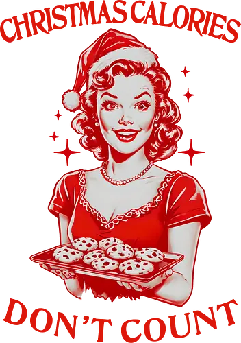 Christmas Calories Don’t Count - merry Christmas, xmas, Christmas, cookies, holiday, retro, vintage, Christmas calories, don’t count, funny, sarcastic