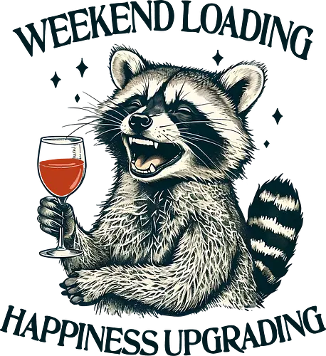 Weekend Loading - work life balance, funny, humor, sarcastic, relax, weekend, raccoon, office workers, almost weekend