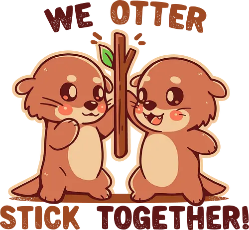 We OTTER stick together - otter, süß, lustiges wortspiel, bester freund, freundschaft, otterliebhaber, natur, kawaii, chibi, passende freunde We OTTER stick together - otter, süß, lustiges wortspiel, bester freund, freundschaft, otterliebhaber, natur, kawaii, chibi, passende freunde