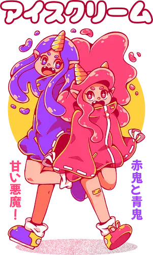 ICE CREAM ONI - ice cream, cute, oni, japan, japanese, kawaii, pink, fantasy, demon ICE CREAM ONI - ice cream, cute, oni, japan, japanese, kawaii, pink, fantasy, demon