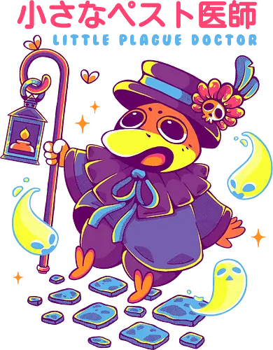 LITTLE PLAGUE DOCTOR - plague, plague doctor, halloween, crow, cute, kawaii, fantasy, ghosts