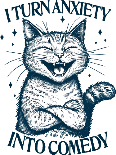 Anxiety to Comedy - anxiety, anxious, overthink, overthinking, comedy, mental health matters, retro, cat, self care, awareness Anxiety to Comedy - anxiety, anxious, overthink, overthinking, comedy, mental health matters, retro, cat, self care, awareness