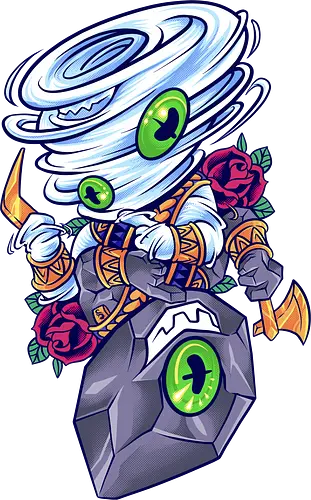 wind of stones - elements, creature, magic, playing card, card, tarot, poker, golden, cyclone, storm, fire, water, rock, king, funny, monster, creatures