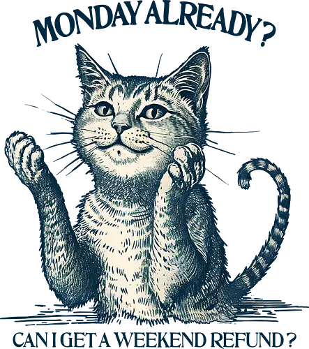 Weekend Refund - short weekend, weekend, monday, mood, humor, office, employee, sarcastic, cat, funny, back to reality Weekend Refund - short weekend, weekend, monday, mood, humor, office, employee, sarcastic, cat, funny, back to reality